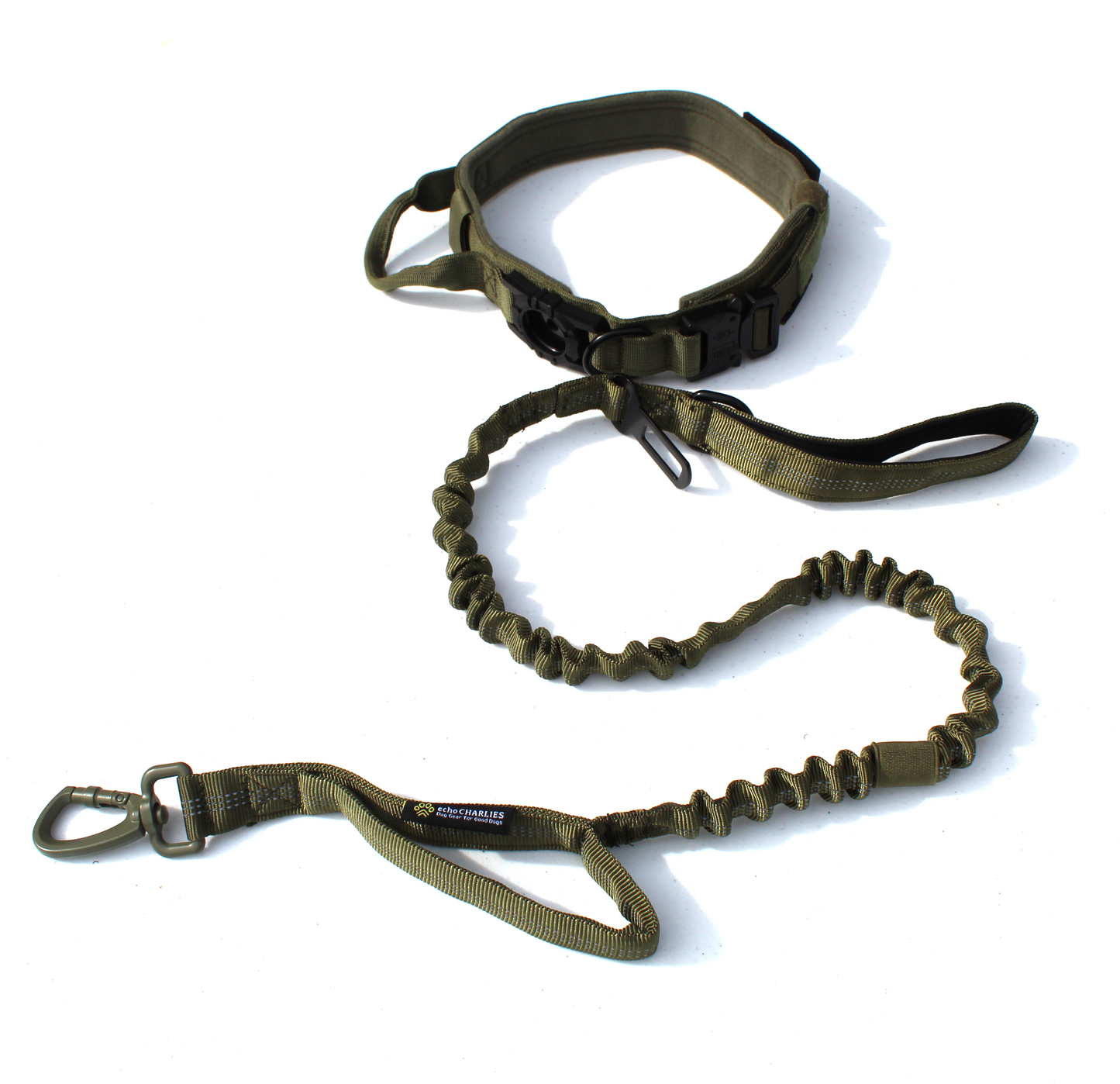 EC Locator -TACTICAL- Tactical Dog Collar with AirTag Holder and TACTICAL leash