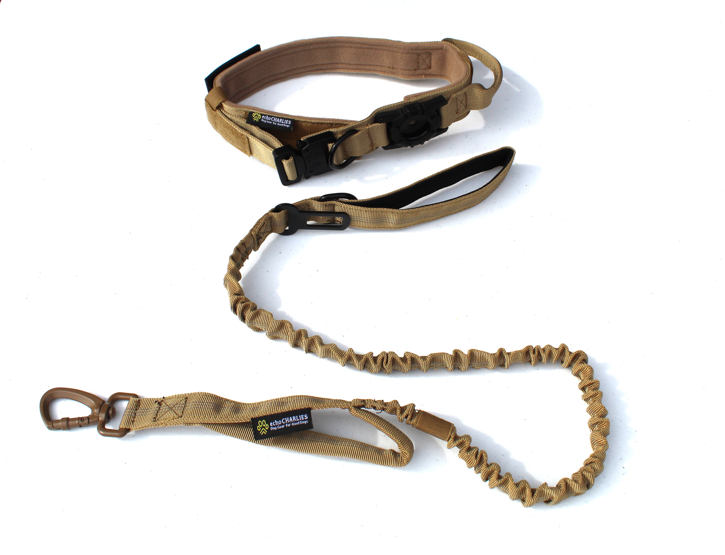 EC Locator -TACTICAL- Tactical Dog Collar with AirTag Holder and TACTICAL leash